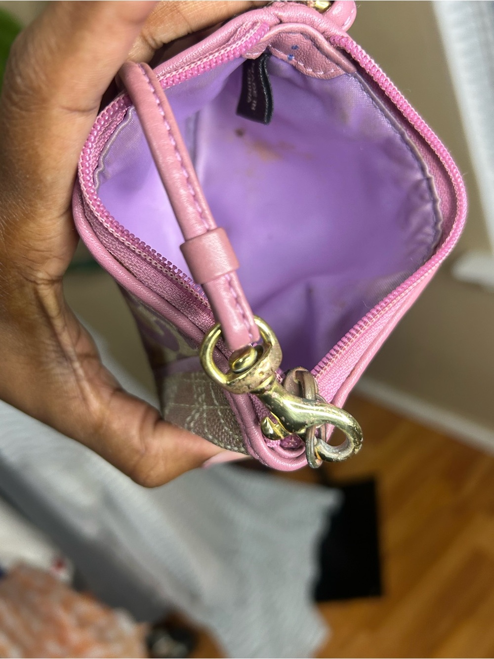Coach vintage purplish pink patchwork wristlet genuine leather - Picture 5 of 6